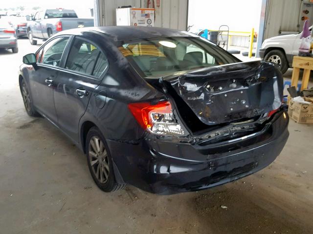 2HGFB2F90CH577389 - 2012 HONDA CIVIC EXL BLACK photo 3