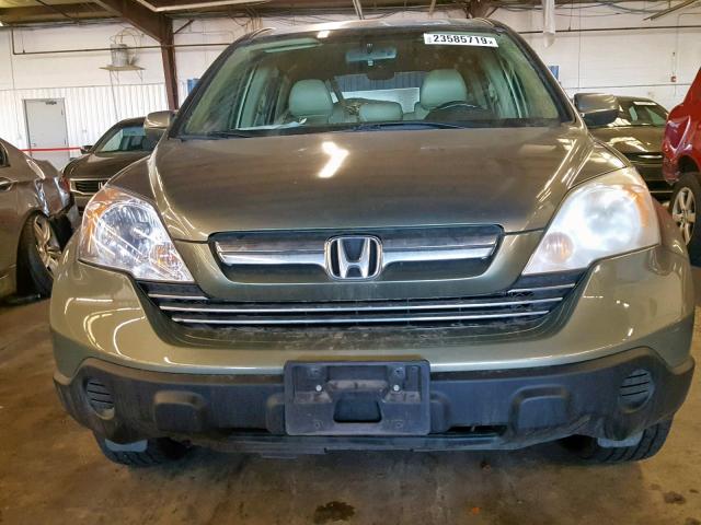 JHLRE48737C012351 - 2007 HONDA CR-V EXL GREEN photo 9