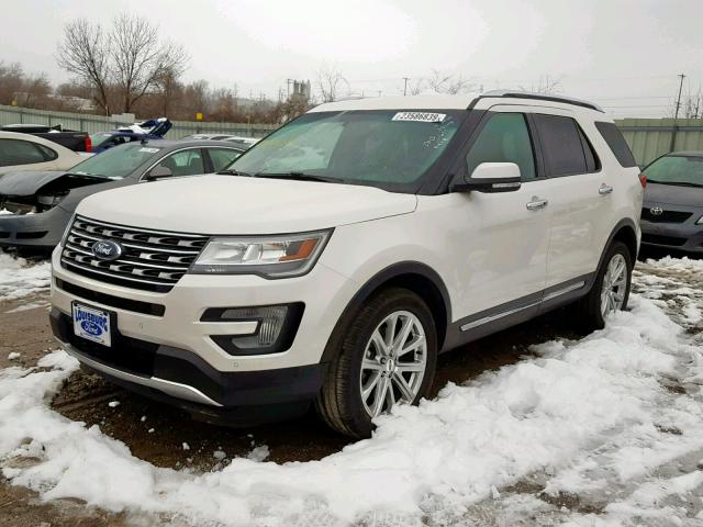 1FM5K8FH3GGB62343 - 2016 FORD EXPLORER L WHITE photo 2