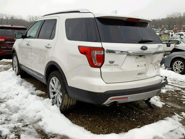 1FM5K8FH3GGB62343 - 2016 FORD EXPLORER L WHITE photo 3