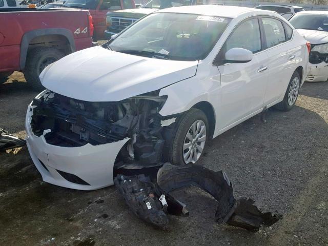 3N1AB7APXHL636736 - 2017 NISSAN SENTRA S WHITE photo 2