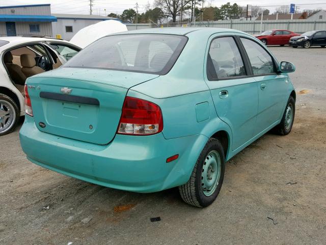 KL1TD56616B549706 - 2006 CHEVROLET AVEO BASE GREEN photo 4