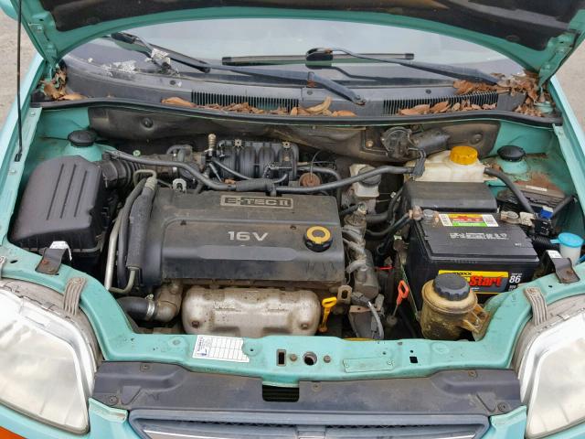 KL1TD56616B549706 - 2006 CHEVROLET AVEO BASE GREEN photo 7