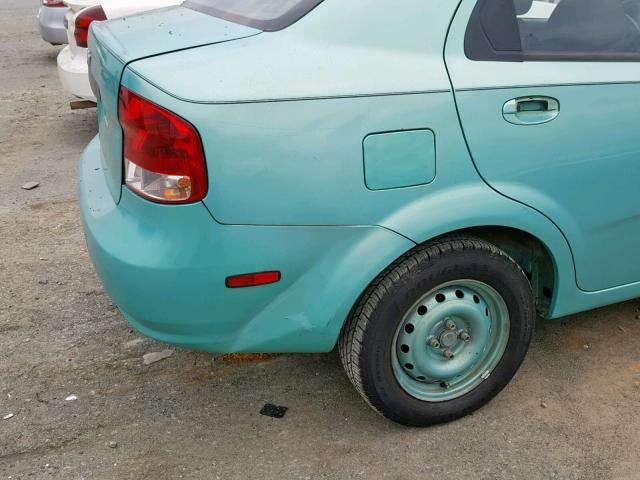 KL1TD56616B549706 - 2006 CHEVROLET AVEO BASE GREEN photo 9