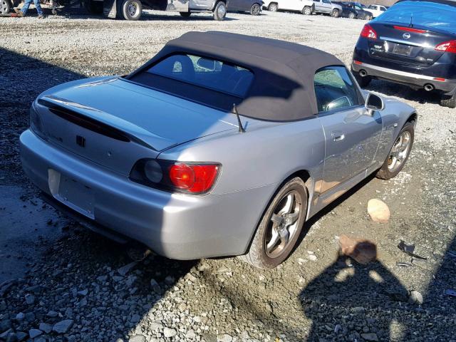 JHMAP11452T005265 - 2002 HONDA S2000 SILVER photo 4