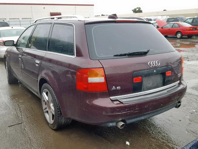 WAUVT64B74N052226 - 2004 AUDI A6 3.0 AVA BURGUNDY photo 3