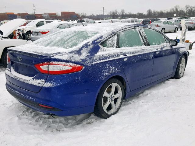 3FA6P0HD5FR263287 - 2015 FORD FUSION SE BLUE photo 4