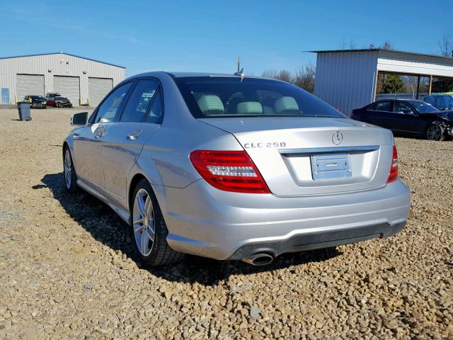 WDDGF4HB0DR289866 - 2013 MERCEDES-BENZ C 250 SILVER photo 3