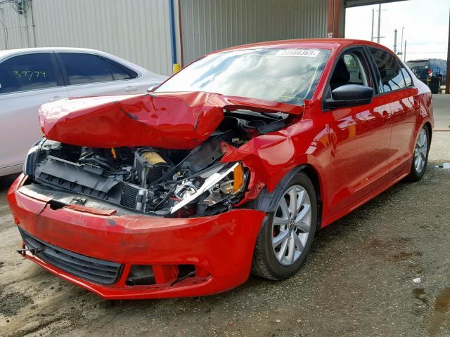 3VW1K7AJ6CM388476 - 2012 VOLKSWAGEN JETTA BASE RED photo 2