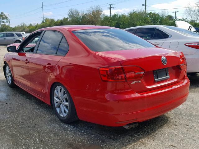 3VW1K7AJ6CM388476 - 2012 VOLKSWAGEN JETTA BASE RED photo 3