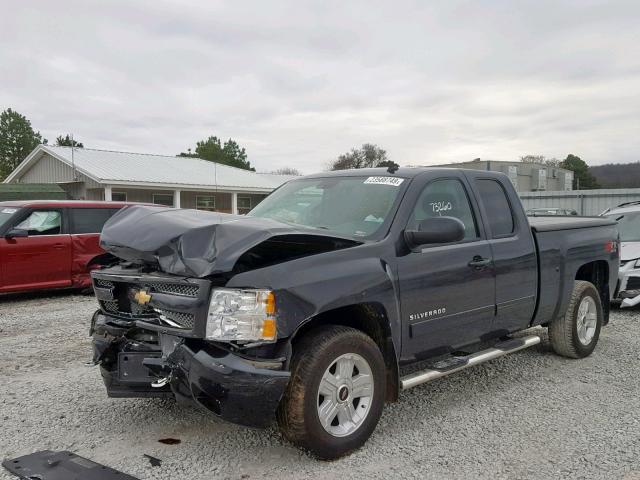 1GCSKSE38AZ239259 - 2010 CHEVROLET SILVERADO BLACK photo 2