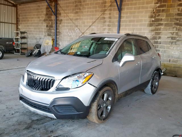 KL4CJASB4DB076789 - 2013 BUICK ENCORE SILVER photo 2