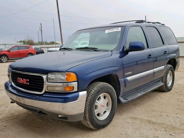 1GKEC13Z72R176768 - 2002 GMC YUKON BLUE photo 2