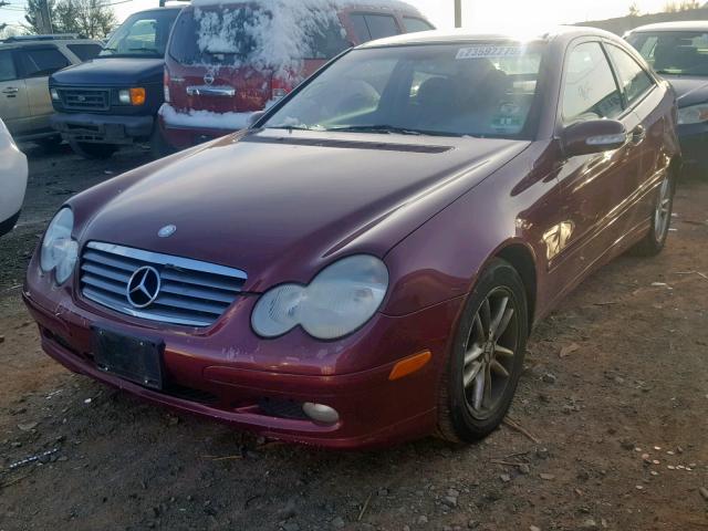 WDBRN47J02A295658 - 2002 MERCEDES-BENZ C 230K SPO MAROON photo 2