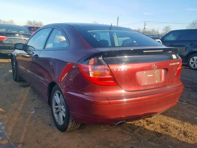 WDBRN47J02A295658 - 2002 MERCEDES-BENZ C 230K SPO MAROON photo 3