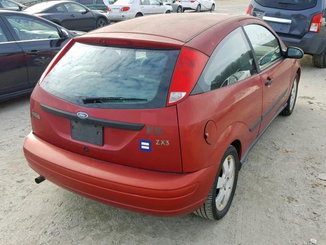 3FAHP31381R139891 - 2001 FORD FOCUS ZX3 RED photo 4