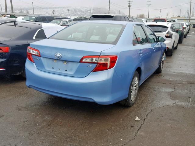 4T4BF1FK8ER349558 - 2014 TOYOTA CAMRY L BLUE photo 4