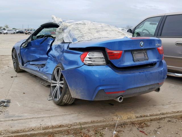 WBA3T3C52G5A41823 - 2016 BMW 435 I BLUE photo 3