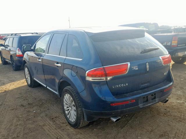 2LMDJ6JK8BBJ00950 - 2011 LINCOLN MKX TURQUOISE photo 3