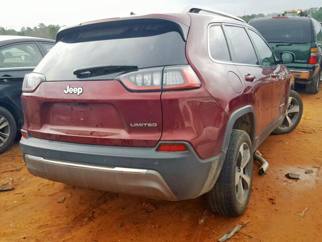 1C4PJLDB6KD183926 - 2019 JEEP CHEROKEE L MAROON photo 4