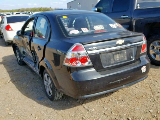 KL1TD5DE5BB222360 - 2011 CHEVROLET AVEO LS BLACK photo 3