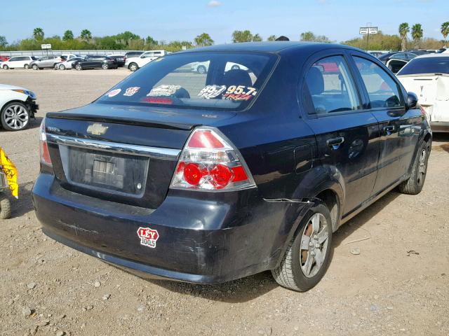 KL1TD5DE5BB222360 - 2011 CHEVROLET AVEO LS BLACK photo 4