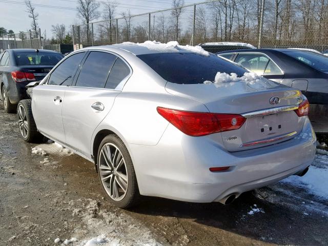 JN1BV7AR6FM397539 - 2015 INFINITI Q50 BASE SILVER photo 3