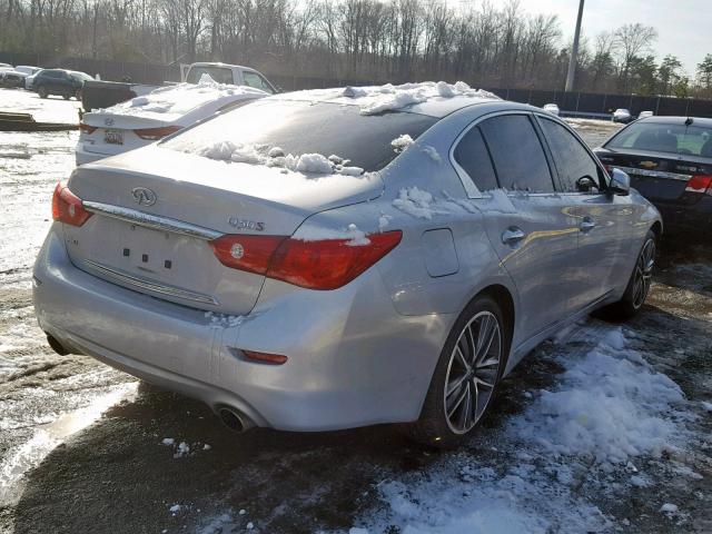 JN1BV7AR6FM397539 - 2015 INFINITI Q50 BASE SILVER photo 4