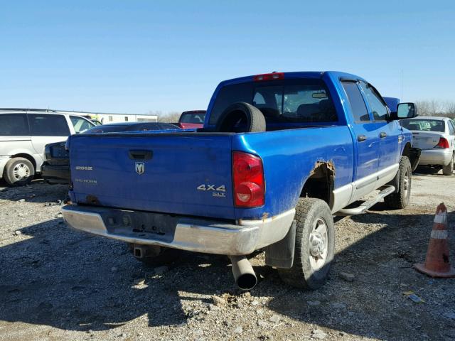 3D7KS28C67G721707 - 2007 DODGE RAM 2500 S BLUE photo 4