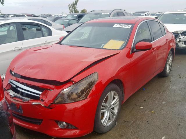 JN1CV6AR4DM352658 - 2013 INFINITI G37 RED photo 2