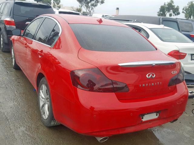 JN1CV6AR4DM352658 - 2013 INFINITI G37 RED photo 3