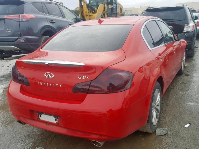 JN1CV6AR4DM352658 - 2013 INFINITI G37 RED photo 4