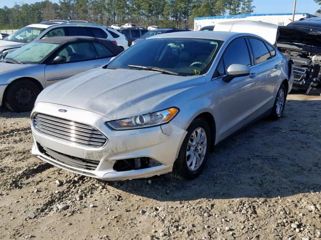 3FA6P0G7XFR301091 - 2015 FORD FUSION S GRAY photo 2