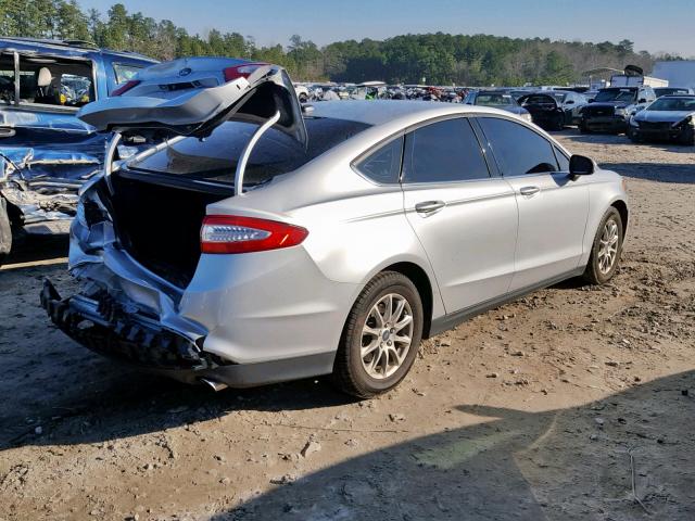 3FA6P0G7XFR301091 - 2015 FORD FUSION S GRAY photo 4