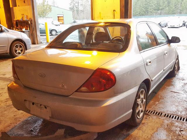 KNAFB121425202777 - 2002 KIA SPECTRA BA GRAY photo 4