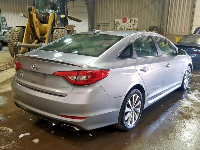 5NPE34AF7FH090444 - 2015 HYUNDAI SONATA SPO SILVER photo 4