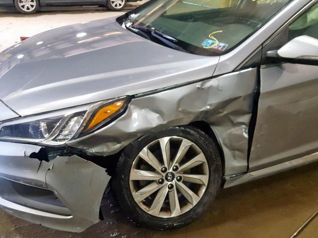 5NPE34AF7FH090444 - 2015 HYUNDAI SONATA SPO SILVER photo 9