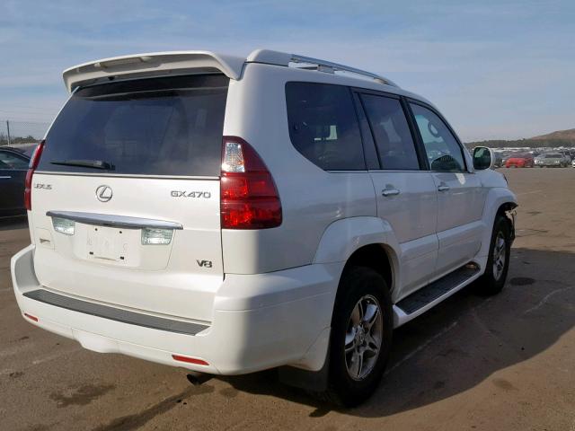 JTJBT20X180170384 - 2008 LEXUS GX 470 WHITE photo 4