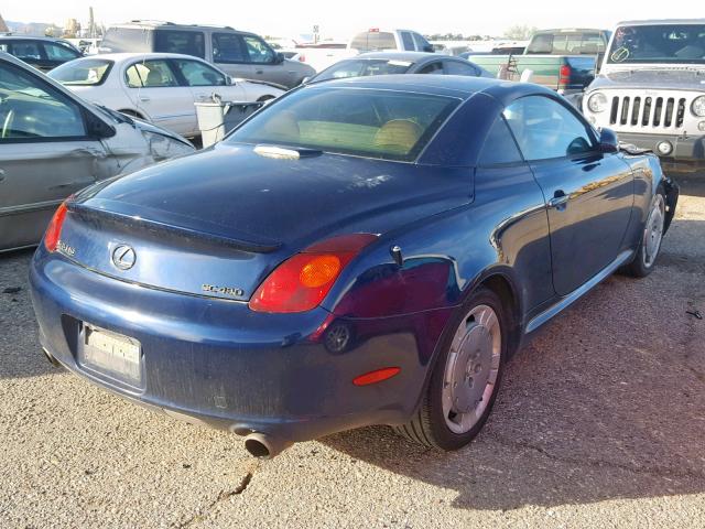 JTHFN48Y640053870 - 2004 LEXUS SC 430 BLUE photo 4