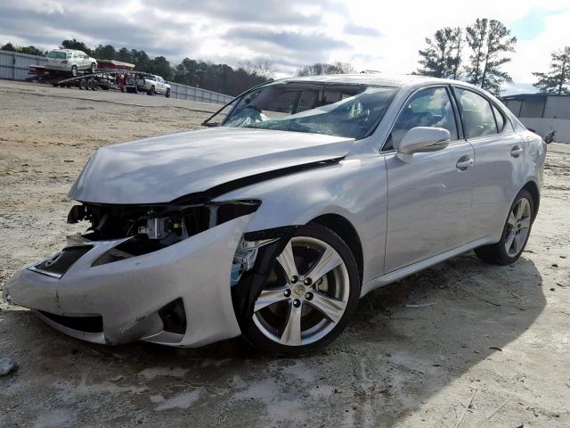 JTHBF5C26D5193540 - 2013 LEXUS IS 250 SILVER photo 2