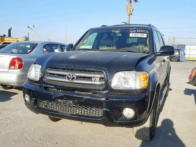 5TDZT38A73S153439 - 2003 TOYOTA SEQUOIA LI BLACK photo 2