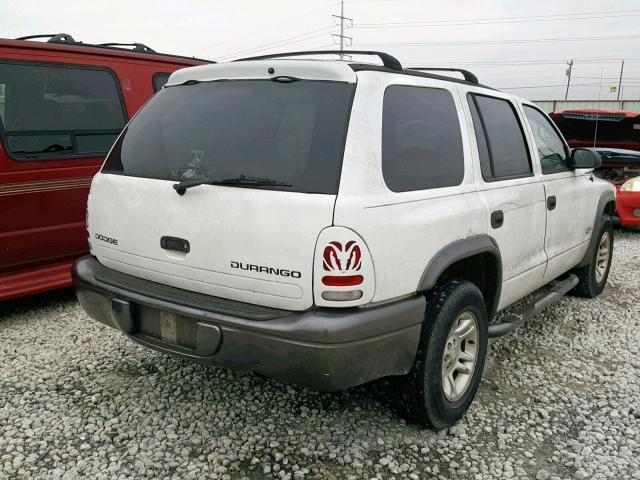 1B4HR38N22F164082 - 2002 DODGE DURANGO SP WHITE photo 4