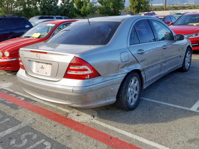 WDBRF61J25A717905 - 2005 MERCEDES-BENZ C 240 TAN photo 4