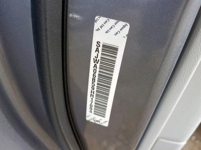 SAJWA06B59HR17094 - 2009 JAGUAR XF PREMIUM ვერცხლისფერი ფოტო 10