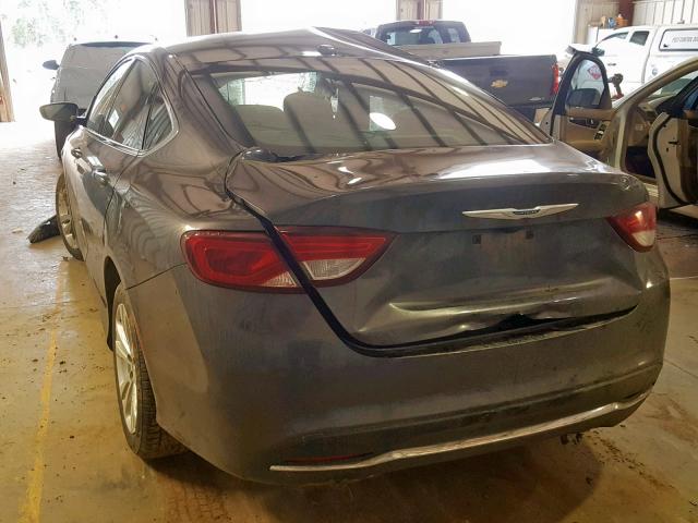 1C3CCCAB9FN655375 - 2015 CHRYSLER 200 LIMITE GRAY photo 3