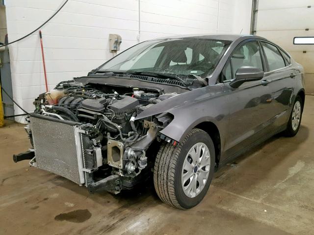 3FA6P0G78ER393204 - 2014 FORD FUSION S GRAY photo 2