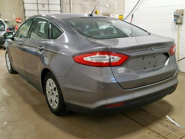 3FA6P0G78ER393204 - 2014 FORD FUSION S GRAY photo 3