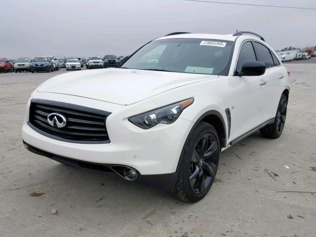 JN8CS1MW8FM483576 - 2015 INFINITI QX70 WHITE photo 2