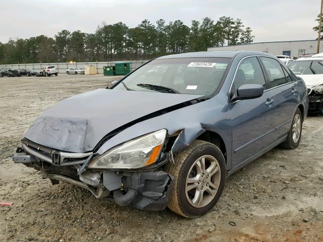 1HGCM56837A134759 - 2007 HONDA ACCORD EX BLUE photo 2