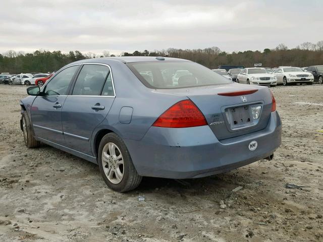 1HGCM56837A134759 - 2007 HONDA ACCORD EX BLUE photo 3